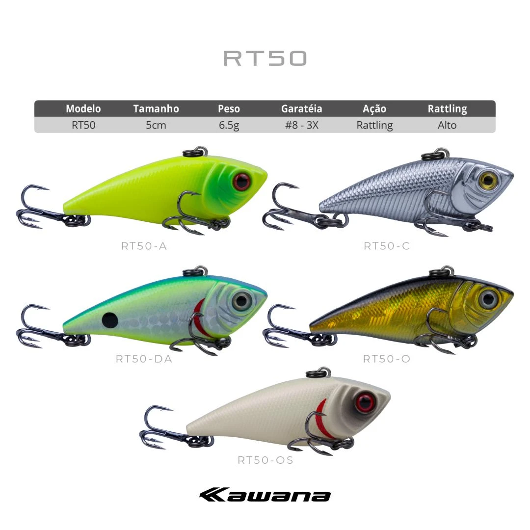 Isca de fundo RT50 - 5cm - 6.5g - RATTLING - $ 1,50