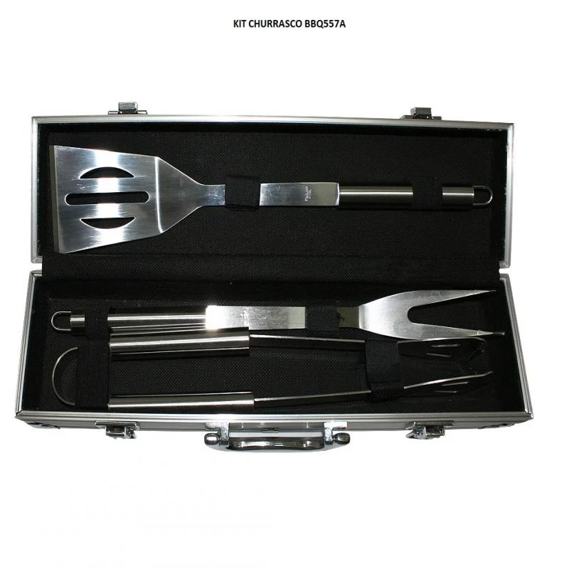Kit churrasco BBQ557A com caixa