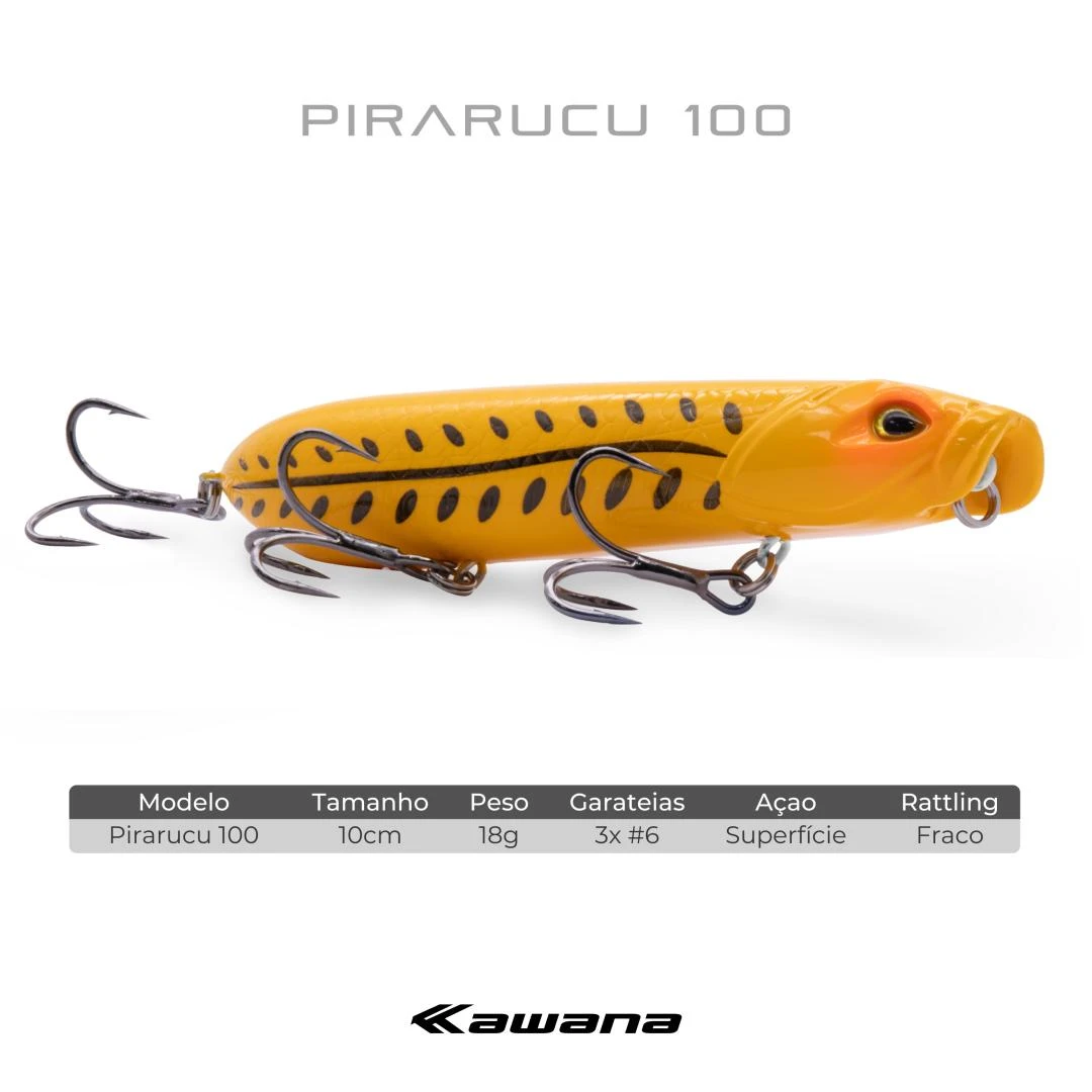 Isca de Superficíe KW PIRARUCU 100 -10cm - 18g -$1,30