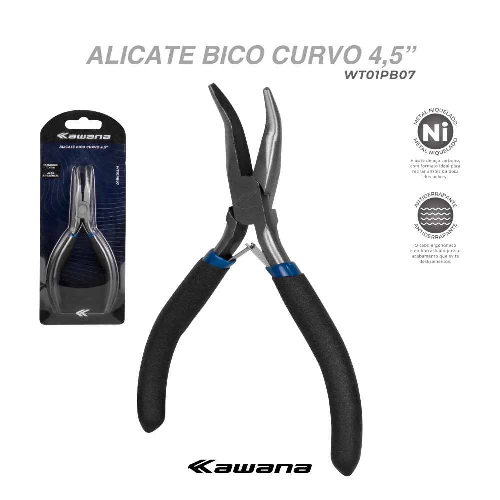 Alicate bico torto #WT01PB07 - 11,40cm 4.5"