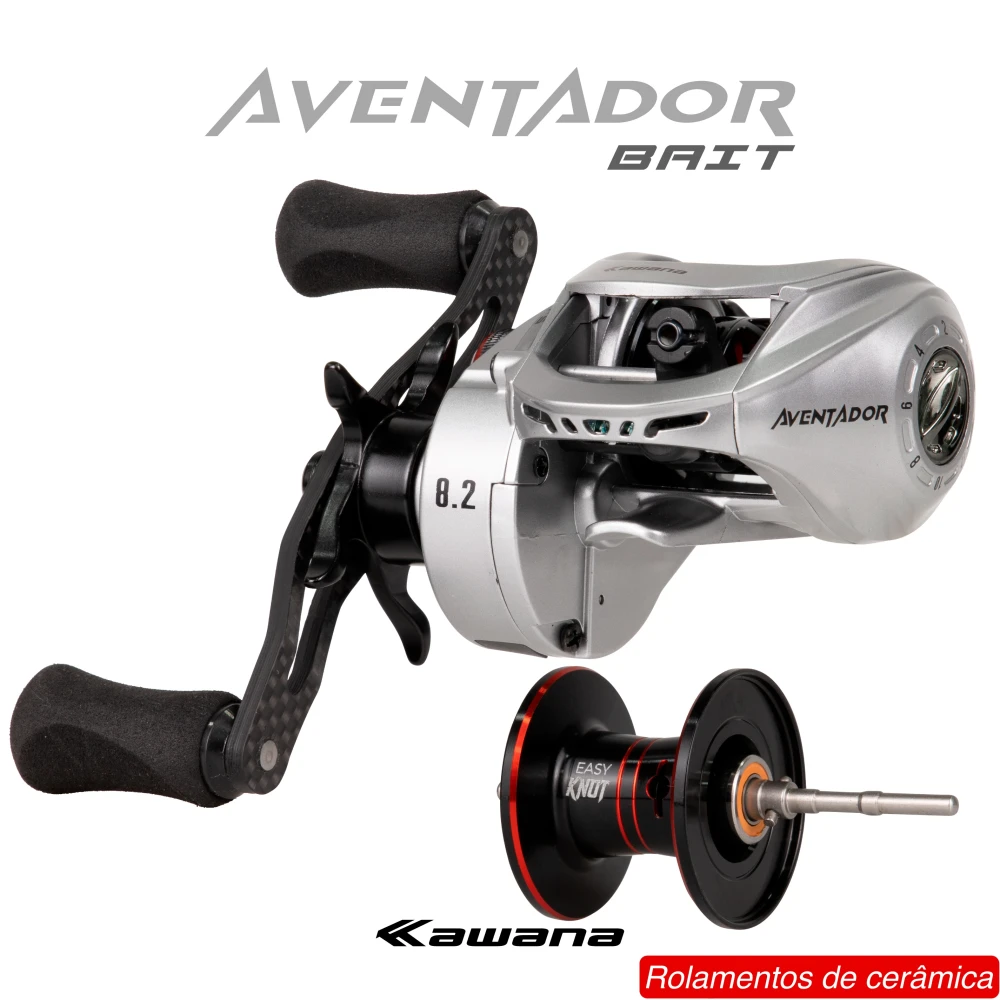 Aventador BAIT - Carretilha KWN - 2rol cerâmica - Novo freio - 8.2:1
